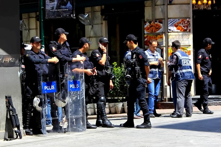 Полиция Спецподразделение Турция Стамбул Готовность Протесты на Позиции