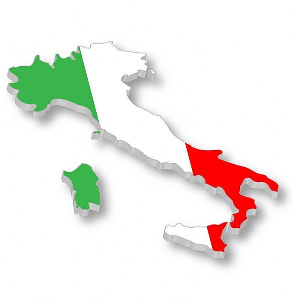 Италия Карта Флаг